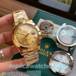 New Upgraded Rolex Datejust  41mm Yellow Gold Replica Watch -Yellow Dial 